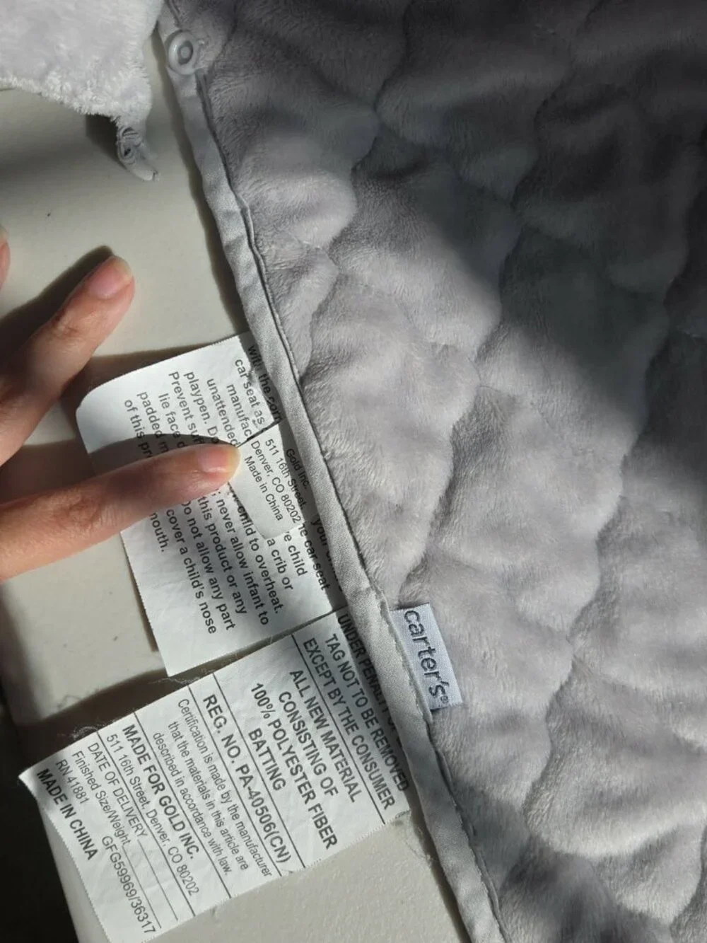 Infant elephant car seat insert